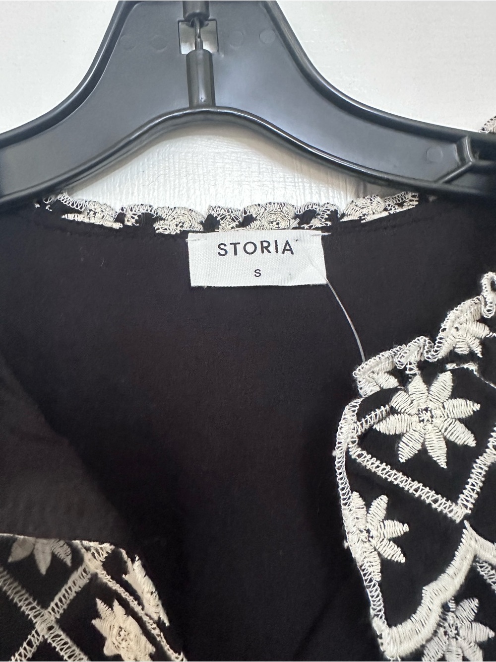 STORIA dress floral size small babydoll black and white - Picture 2 of 4